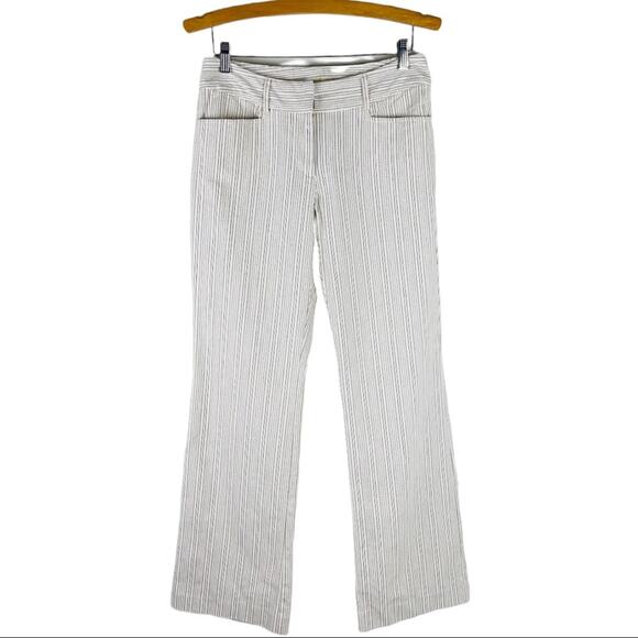 MICHAEL Michael Kors Pants - Michael Kors cream brown striped boot cut flare preppy light academia pants 8